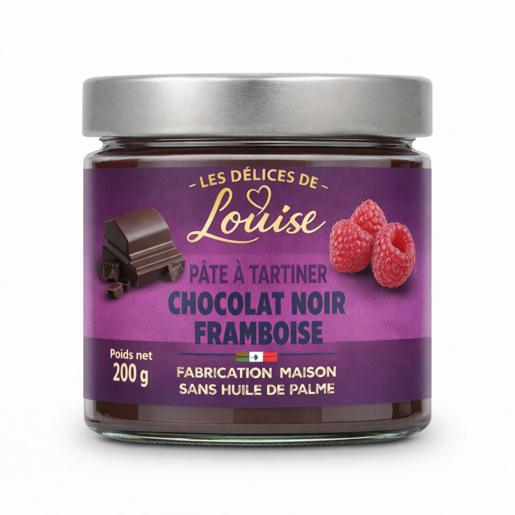 Pâte à tartiner Chocolat noir framboise